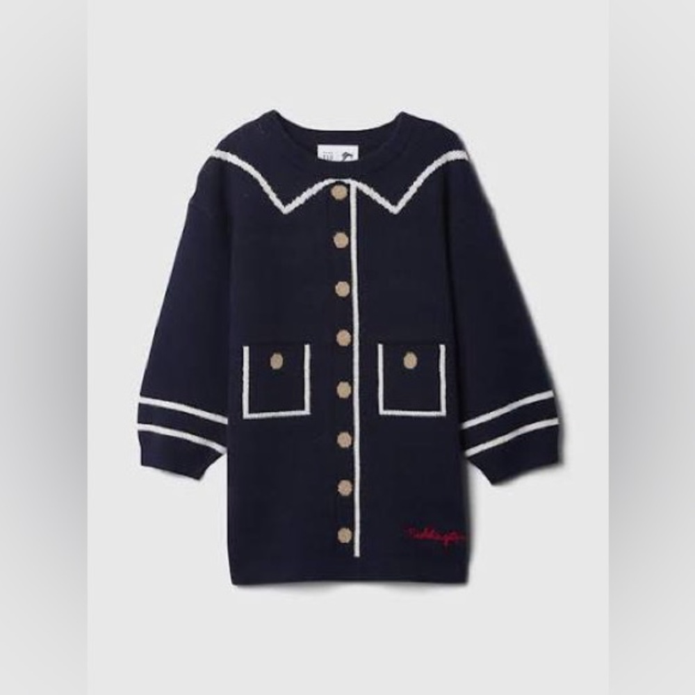 GAP Baby Toddler Girl Paddington CashSoft Sweater Dress tunic navy blue 3T